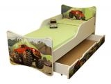 NELLYS Dětská postel se zábranou a šuplík/y Auto - 180x90 cm