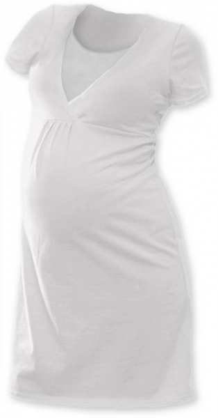JOŽÁNEK Těhotenská, kojící noční košile JOHANKA krátký rukáv - smetanová