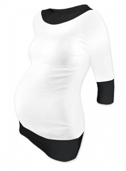 Těhotenská tunika dvojbarevná - bílá-černá