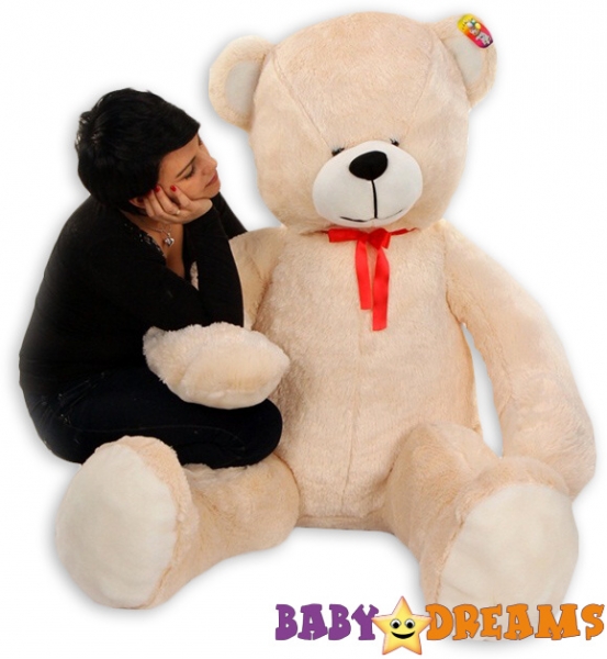 Plyšový Medvěd Baby Nellys - Smetanový - 180cm