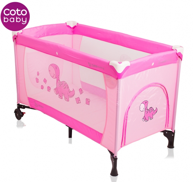 Cestovní postýlka SAMBA DINO CoTo Baby - růžová