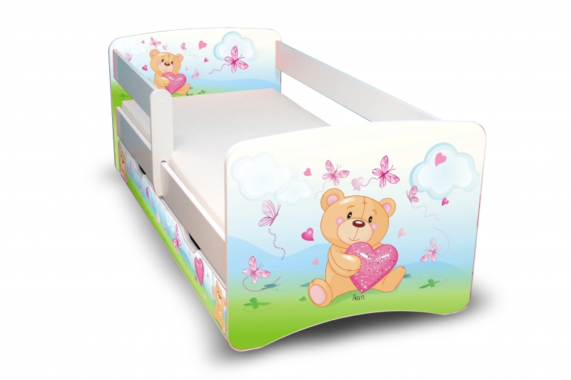 Dětská postel Medvídek se srdíčkem II. s šuplíkem - 180x80 cm
