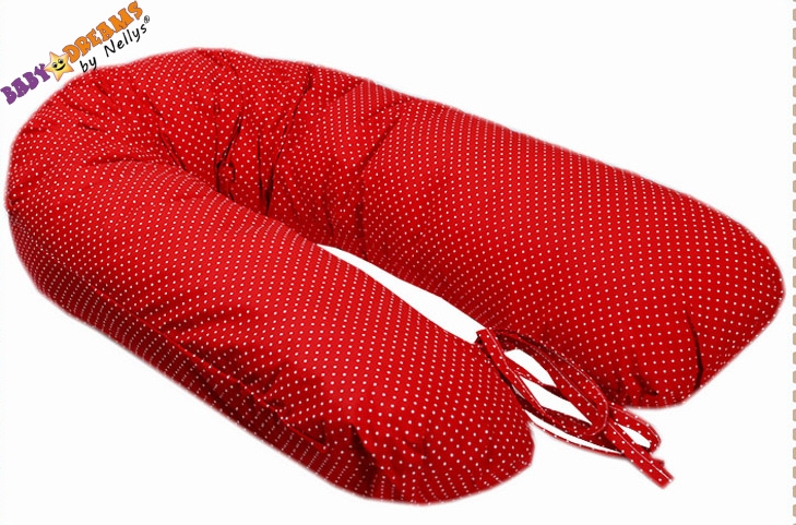 Kojící polštář - relaxační poduška Nellyska Multi - červený s puntíky