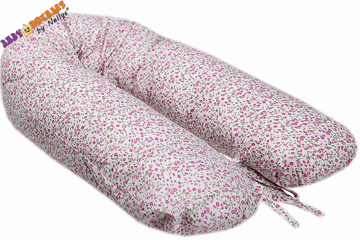 Potah na kojící polštář - relaxační podušku Nellyska Multi - květinky růžové