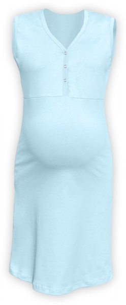 JOŽÁNEK Těhotenská, kojící noční košile PAVLA bez rukávu - sv. modrá