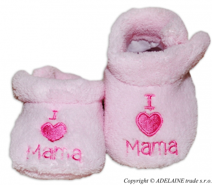 Botičky/capáčky I LOVE Mama - sv. růžové 
 
