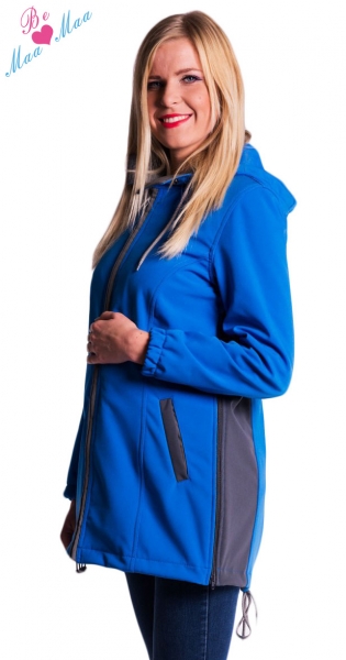 Be MaaMaa Těhotenská softshellová bunda,kabátek - modrá