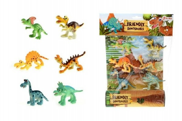Veselá zvířátka Dinosauři plast 6ks v sáčku 26x35x4cm