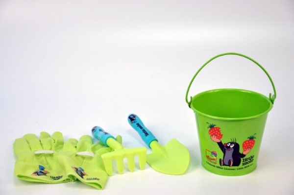 Zahradní nářadí dětské s kbelíkem průměr 15cm plast/plech Krtek