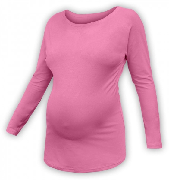 Těhotenské tričko dlouhý rukáv LENKA - růžové