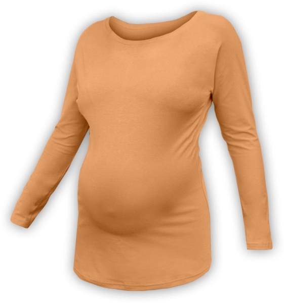 Těhotenské tričko dlouhý rukáv LENKA - sv. oranžové