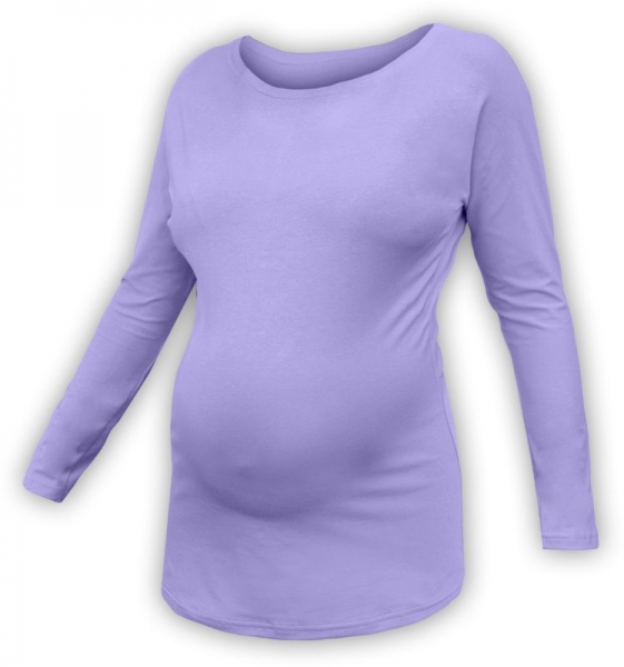 Těhotenské tričko dlouhý rukáv LENKA - šeříková