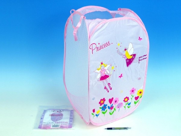 Koš na hračky Princess růžový 36x36x58cm polyester