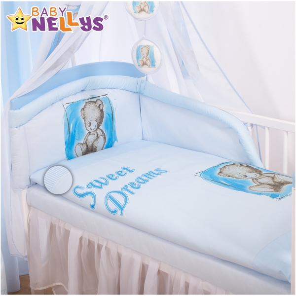 Baby Nellys Povlečení  Sweet Dreams by Teddy  - modrý