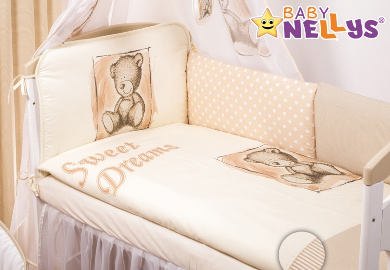 Baby Nellys Mantinel 420cm s povlečením Sweet Dreams by Teddy - pískový