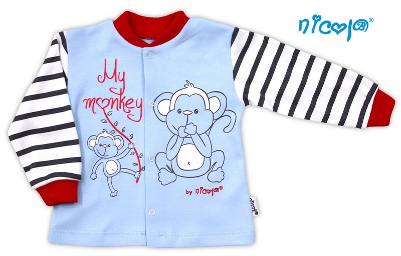 Bavlněná košilka Nicol Monkey - sv. modrá s opičkou