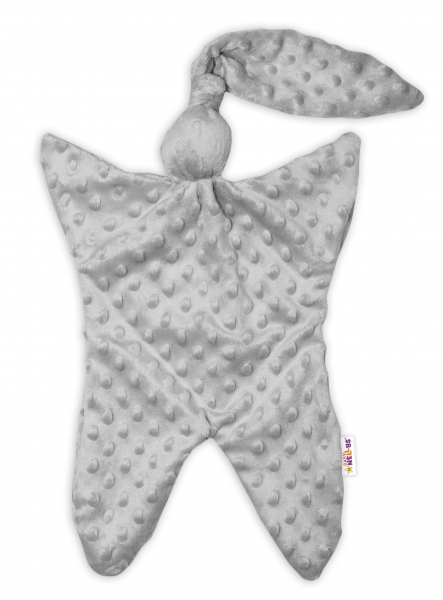 Baby Nellys  Mazlík, přítulníček minky Uzlík, 43x25 cm - šedý