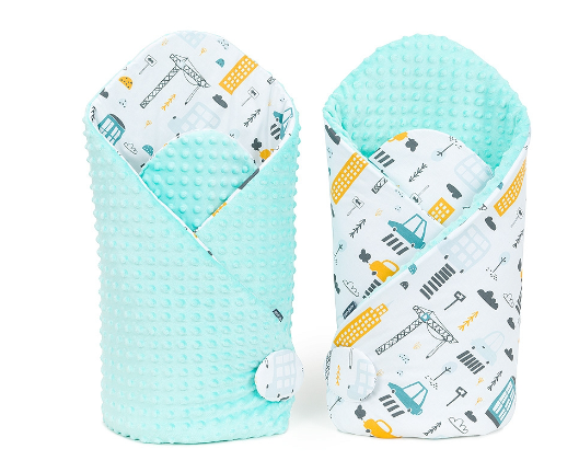 Mamo Tato Oboustranná zavinovačka Minky Baby - Město/mátová