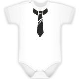 Baby Dejna Body kr. rukávek s potiskem kravaty - bílé, vel. 80