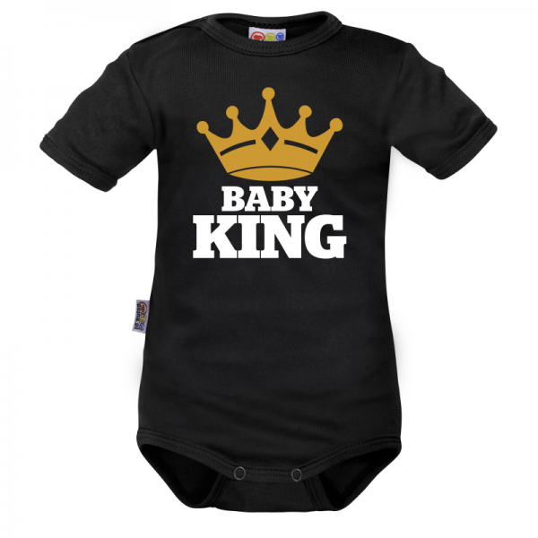 Body krátký rukáv Dejna Baby King - černé, vel. 86