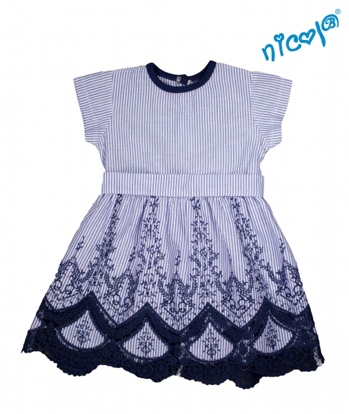 Dětské šaty Nicol, Sailor - granátové/proužky, vel. 98