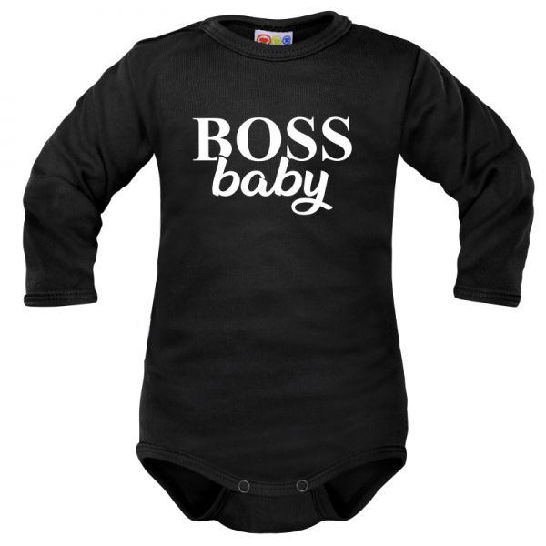 Body dlouhý rukáv Dejna Boss baby - černé, vel. 74