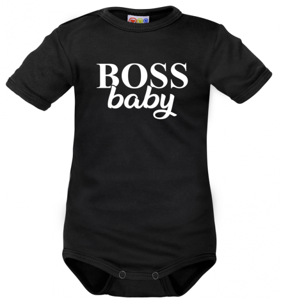 Body krátký rukáv Dejna Boss baby - černé, Velikost: 62 (2-3m)