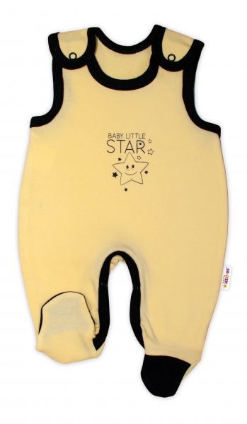 Kojenecké bavlněné dupačky Baby Nellys, Baby Little Star - žluté, vel. 74