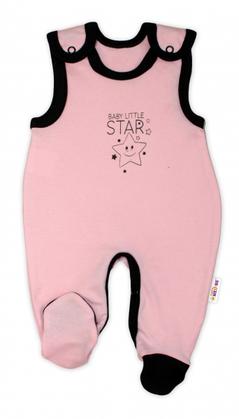 Kojenecké bavlněné dupačky Baby Nellys, Baby Little Star - růžové, vel. 74