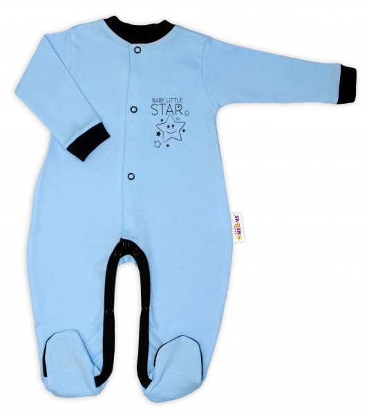 Baby Nellys Bavlněný overálek Baby Little Star - modrý, vel. 56