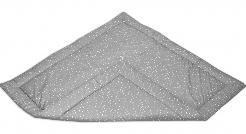 Podložka do stanu pro děti teepee, týpí - mini hvězdičky bílé na šedém/mini hvězdičky