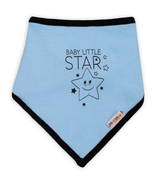 Dětský bavlněný šátek na krk Baby Nellys, Baby Little Star - modrý