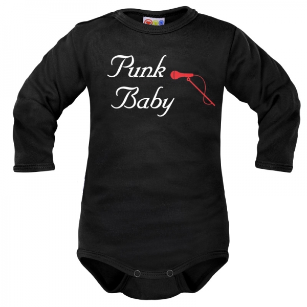 Body dlouhý rukáv Dejna Punk Baby - černé, vel. 68