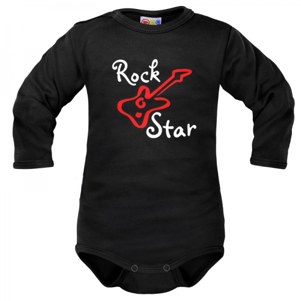Body dlouhý rukáv Dejna Rock Star - černé, vel. 80