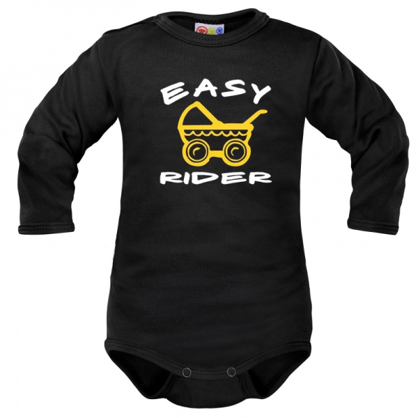 Body dlouhý rukáv Dejna Easy Rider - černé, vel. 86