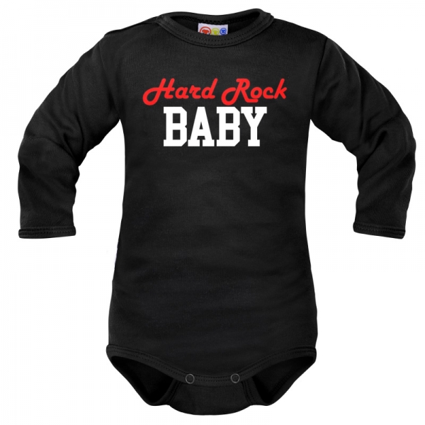 Body dlouhý rukáv Dejna Hard rock Baby - černé, vel. 74
