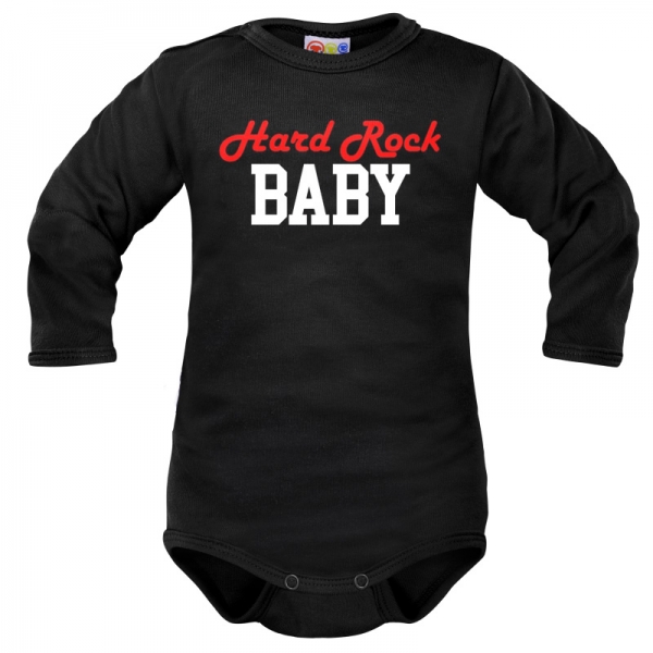 Body dlouhý rukáv Dejna Hard rock Baby - černé, vel. 86