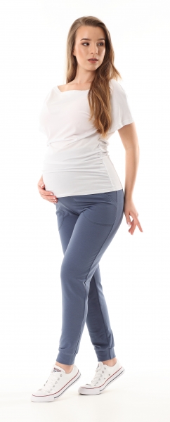 Těhotenské kalhoty/tepláky Gregx,  Vigo s kapsami - jeans, vel. S