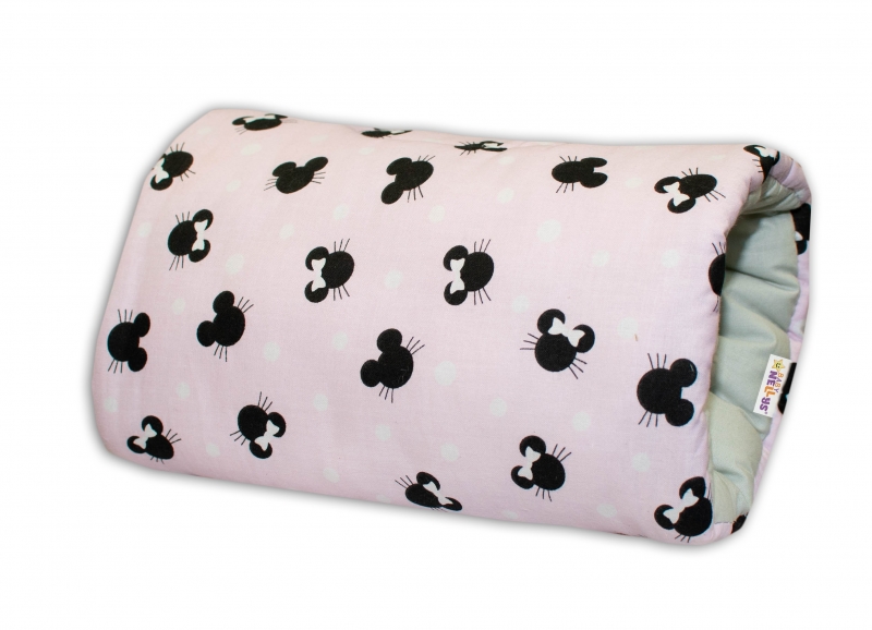 Bavlněný kojící polštář na ruku Baby Nellys - Minnie, růžová/šedá