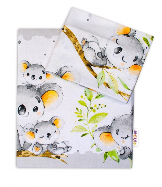 2-dílné bavlněné povlečení Baby Nellys - Medvídek Koala - šedý