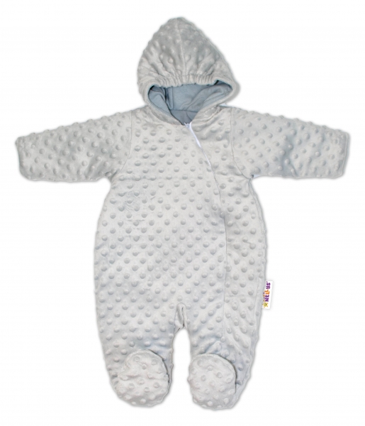 Baby Nellys Kombinézka/overálek Minky, zateplená - šedá, Velikost: 56/62