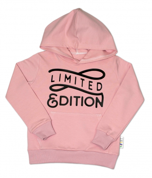 KIDSBEE Krásná dětská dívčí mikina s kapucí Limited Edition - růžová
