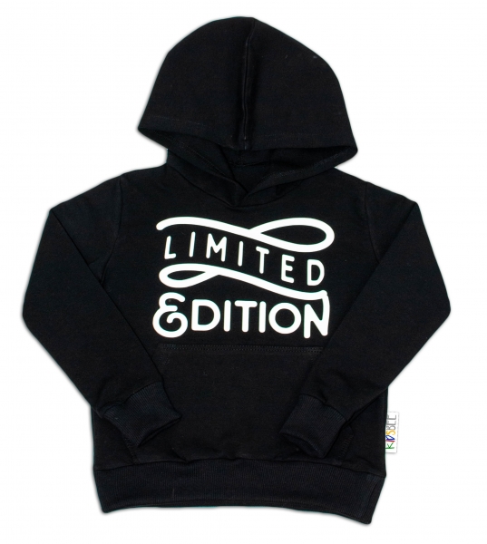 KIDSBEE Stylová dětská klučičí mikina s kapucí Limited Edition - černá, vel. 146