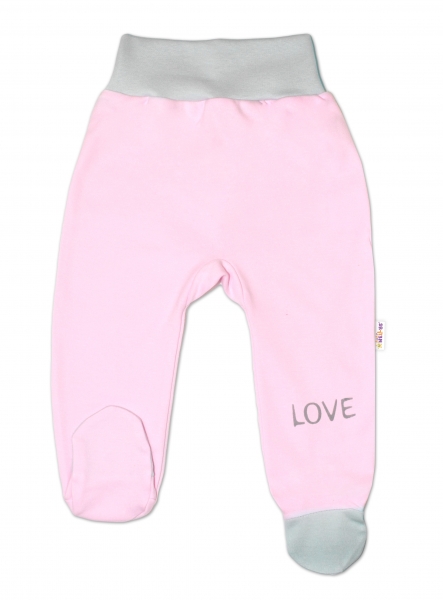 Baby Nellys Kojenecké polodupačky, růžové - Love, vel. 62, Velikost: 62 (2-3m)