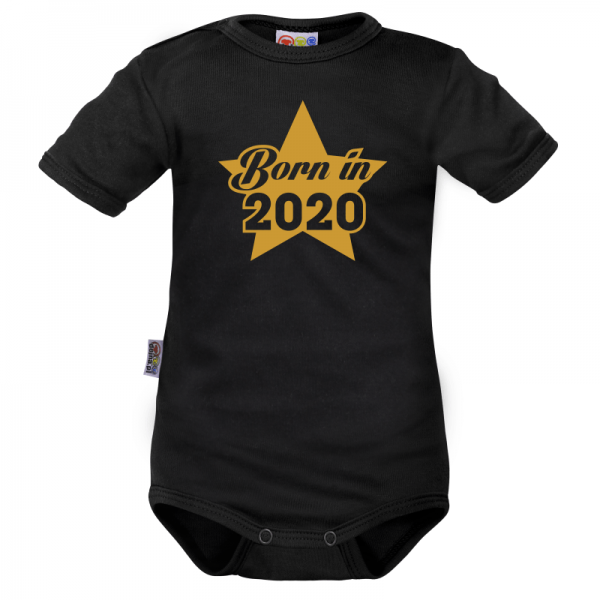 DEJNA Body krátký rukáv Born in 2020 - černé, vel. 80