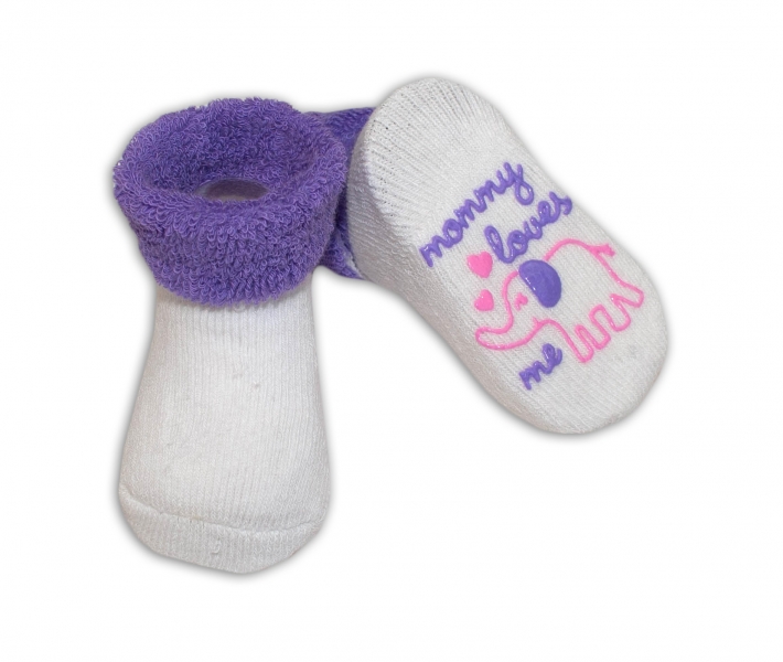Kojenecké ponožky 0-6m, Risocks různé motivy - fialová