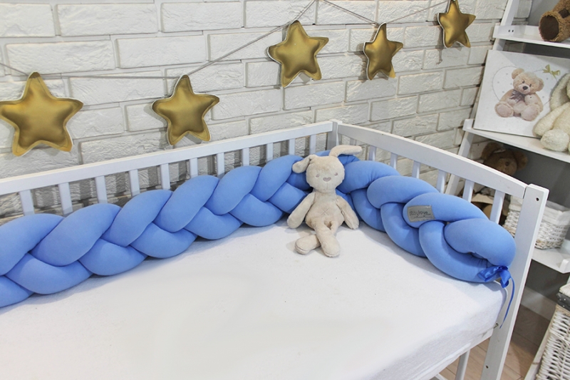 Mantinel Baby Nellys pletený cop - světle modrý