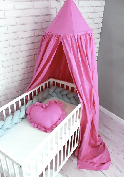 Baby Nellys Nebesa, závěsný stan z celé látky - světle růžová