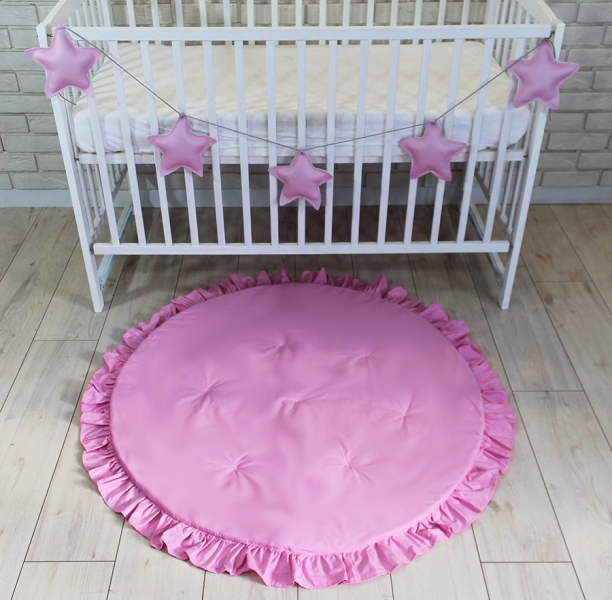 Baby Nellys Dětská hrací podložka, kobereček s volánkem - světle růžová