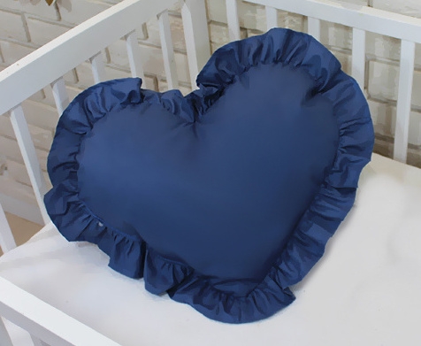 Baby Nellys Dekorační oboustranný polštářek - Srdce, 45  x 40 cm - tmavě modré